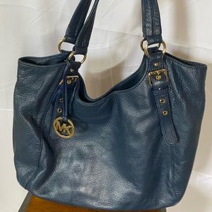 Blue leather Michael Kors handbag